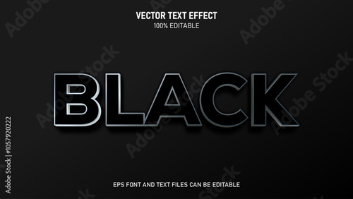 Black platinum 3d style editable text effect