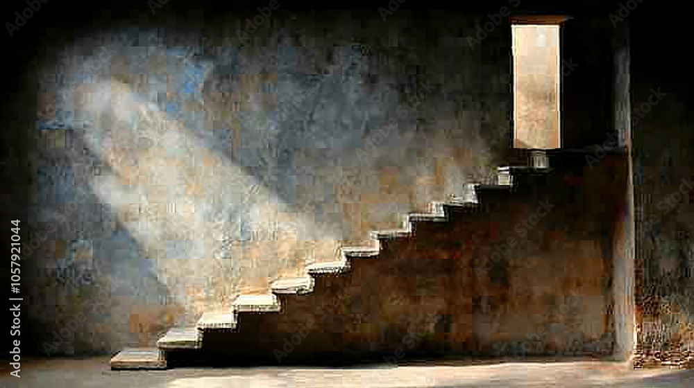 A man rides a skateboard alongside a fire hydrant on a sidewalk as he descends the stairs A man rides a skateboard alongside a fire hydrant on a sidewalk as he descends the stairs