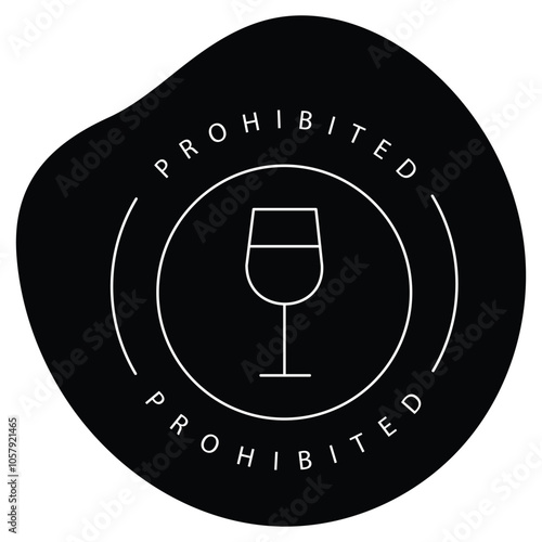 Alcohol-Free Symbol No Drinking Wine VEctor Icon design