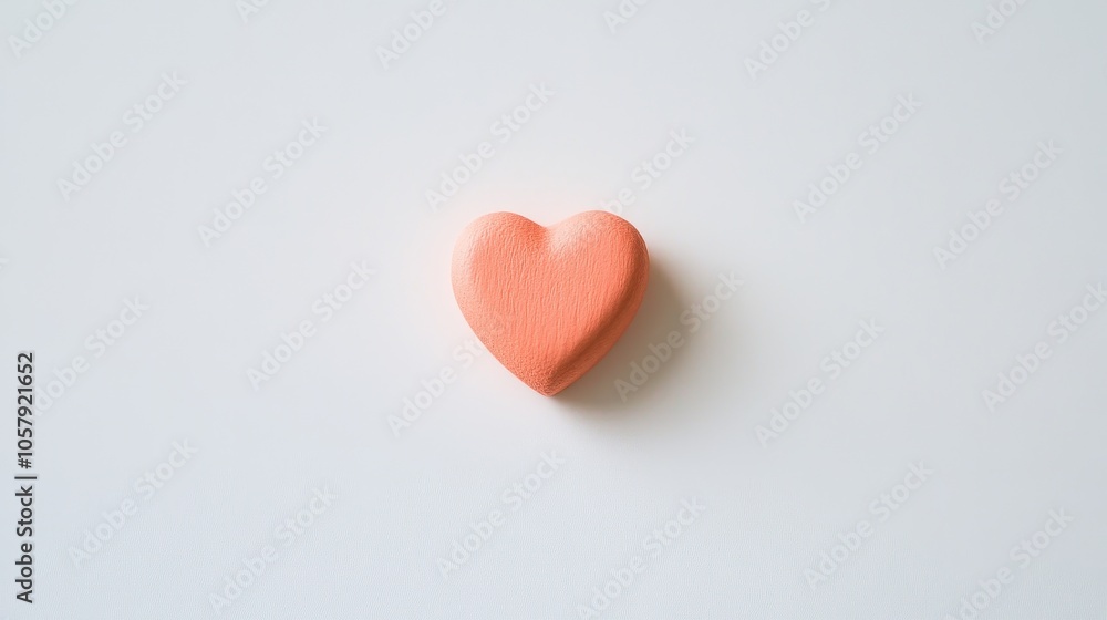 Minimal Pink Heart on Plain Background Minimal Pink Heart on Plain Background