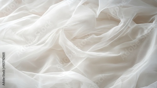 Wedding Tulle Effect Overlay. Elegant Sheer Fabric, Bride Photography, Veiling Style, Soft White Cloth 