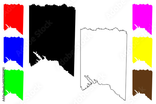 Titus County, Texas (Counties in Texas, United States of America,USA, U.S., US) map vector illustration, scribble sketch Titus map