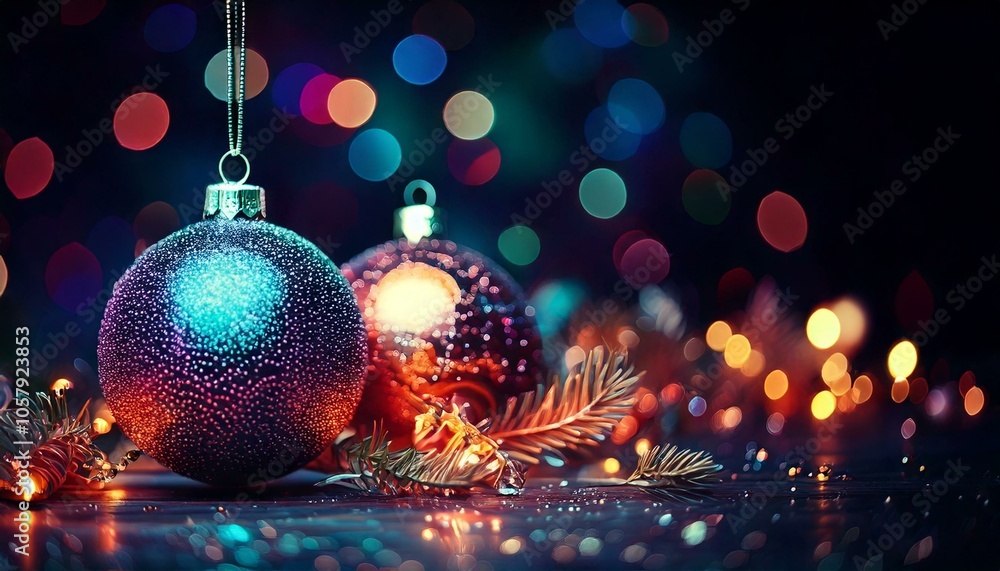 Fototapeta premium Christmas Ornaments - generative ai, üretken yapay zeka,