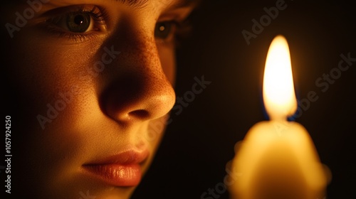 Illuminated by Candlelight: Portrait of Contemplation and Self-Control in November Evenings photo