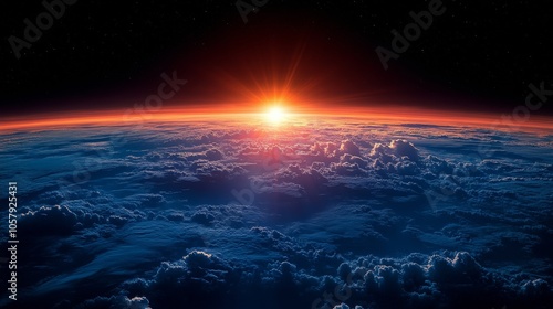 A breathtaking sunset over a sea of clouds, capturing vibrant colors in the e...