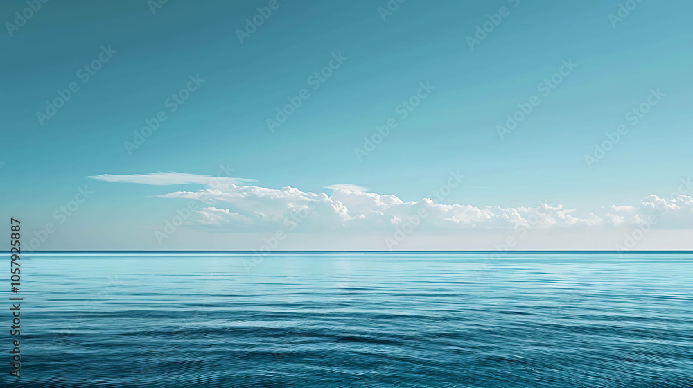Obraz premium Tranquil seascape with gentle waves and a clear blue sky. Perfect for a relaxing getaway or a day of meditation.