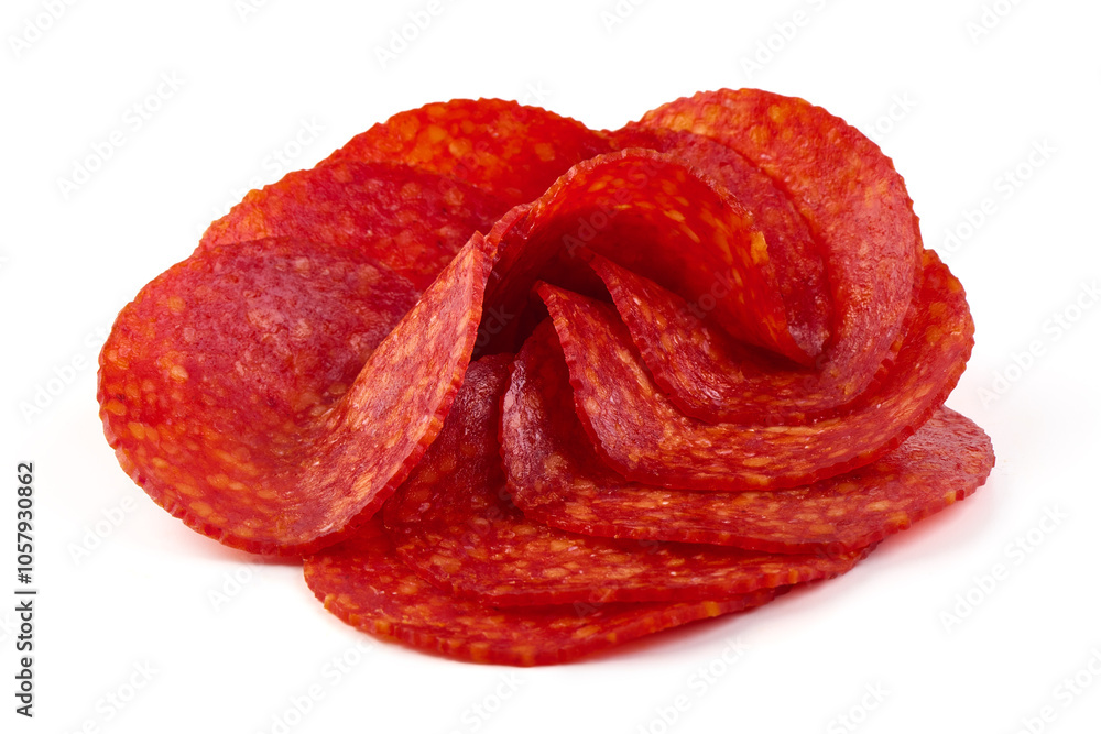 Chorizo sausage, isolated on white background. High resolution image. Chorizo sausage, isolated on white background. High resolution image.