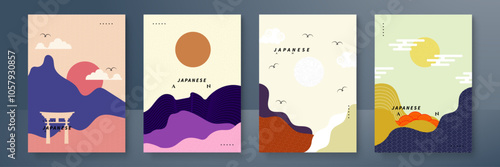 Japanese Inspired Abstract Landscape Art with Minimalist Style. Explore creative Japanese landscapes with abstract elements and minimalist design.