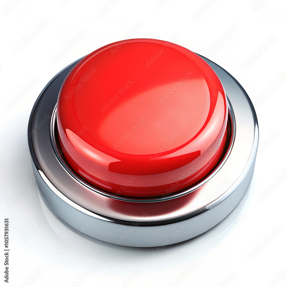 Red button on white background Red button on white background