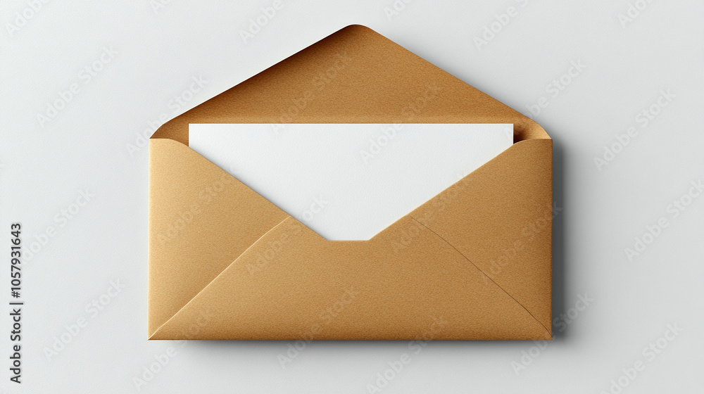 minimalist flat lay featuring a blank white card alongside a kraft brown paper envelope, symbolizing creativity and potential. Ideal for invitations, announcements, or personal messages in a clean aes minimalist flat lay featuring a blank white card alongside a kraft brown paper envelope, symbolizing creativity and potential. Ideal for invitations, announcements, or personal messages in a clean aes