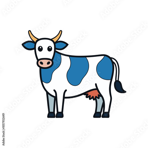 Cow color icon vector isolated on white background.	