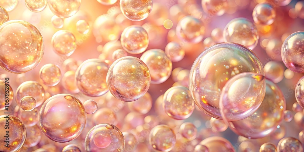 Dreamlike Ethereal Orbs Floating in Serene Gradient Space - Abstract Spheres with Swirling Patterns in Warm Pastel Tones for Design, Art, and Creativity