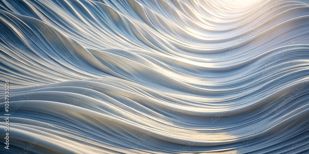 Elegant White Wave Abstract Macro View of Curved Lines in Cool Tones, Fluid Motion Concept for Modern Design Projects and Artworks Elegant White Wave Abstract Macro View of Curved Lines in Cool Tones, Fluid Motion Concept for Modern Design Projects and Artworks
