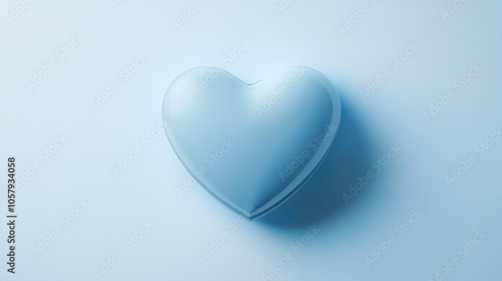 Gentle Embrace: A Minimalist Heart on a Serene Blue Background Gentle Embrace: A Minimalist Heart on a Serene Blue Background