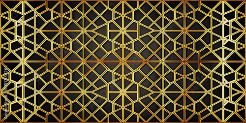 Golden Elegance Luxurious Geometric Pattern Close-Up for Modern Art Deco Designs and Backgrounds