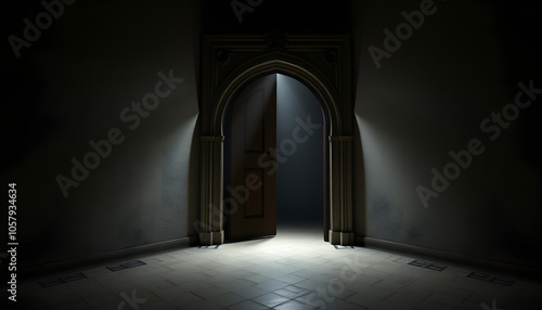 Mysterious entrance isolated with white highlights, png