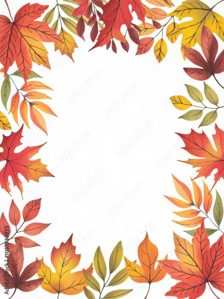 A frame made with autumn leaves on a white background - Outdoor A frame made with autumn leaves on a white background - Outdoor