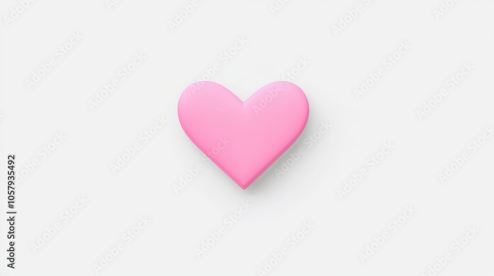 Minimalist Pink Heart on a White Background Minimalist Pink Heart on a White Background