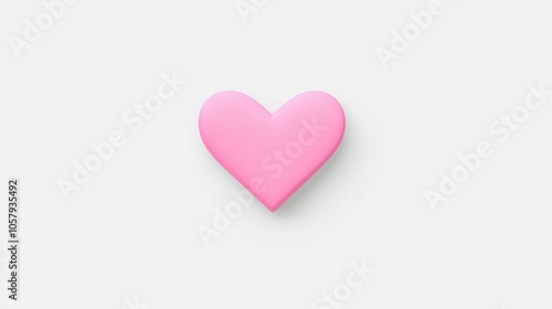 Minimalist Pink Heart on a White Background