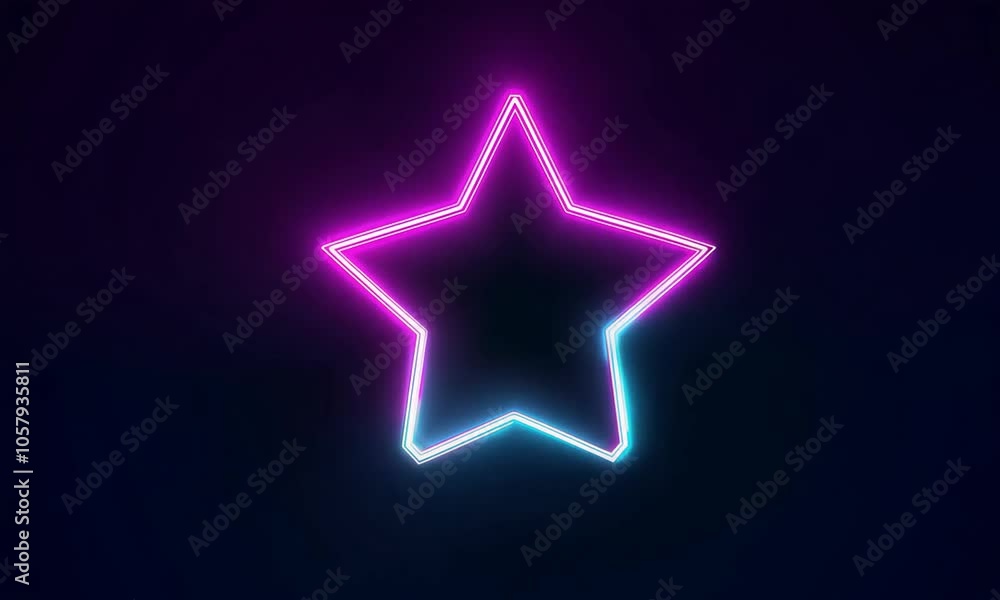 Neon glowing star with vibrant colors on dark background, modern digital artwork Neon glowing star with vibrant colors on dark background, modern digital artwork
