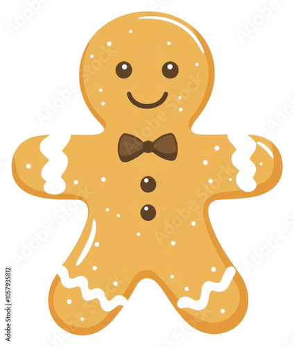 PNG Christmas gingerbread man illustration christmas cookie.