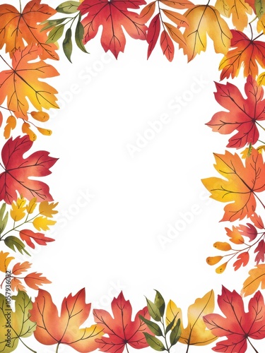 Autumn leaves frame, vector background vector - Backgrounds