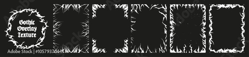 Cyber Sigilism Overlay Texture Set. Neo-tribal posters in halftone style. Overlay texture, vector stamps neo tribal for album cover, cd, vinyl, posters. Gothic pattern, cyber sigilism. Graphic set