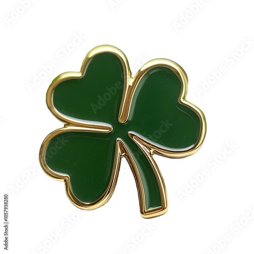 Stylish Green Clover with Gold Trim