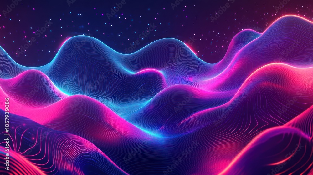 Obraz premium Abstract Neon Landscape