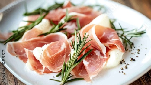 Artisanal Prosciutto Feast with Mozzarella and Fragrant Rosemary