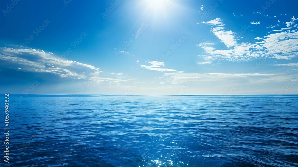 Fototapeta premium The deep blue sea stretches out before you, sparkling in the sunlight.