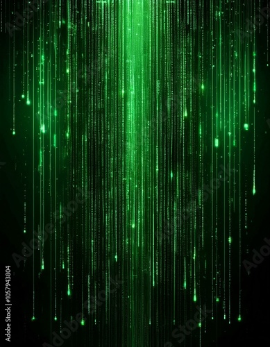 Green digital rain