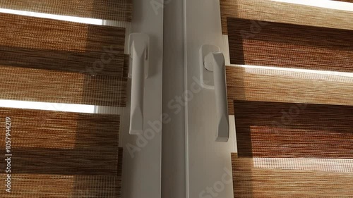 PVC plastic window with shutter blinds