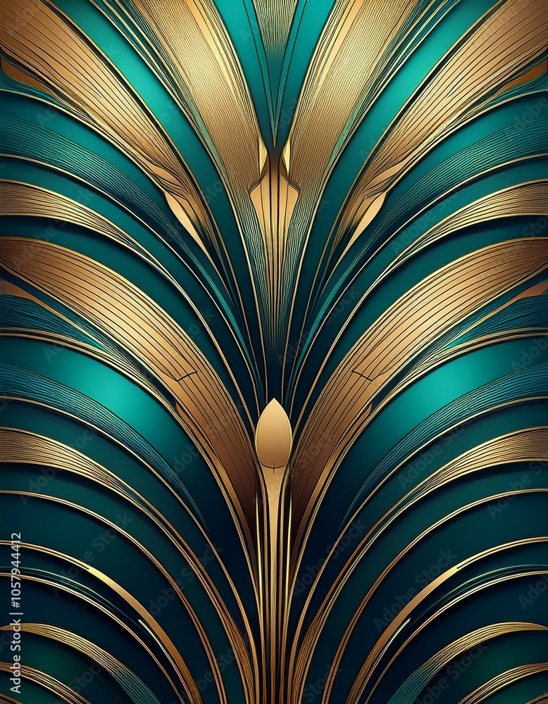 Abstract gold and teal design Abstract gold and teal design