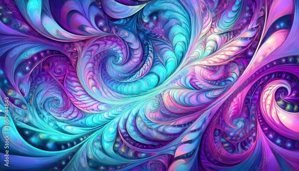 Abstract swirling art in blue and pink Abstract swirling art in blue and pink