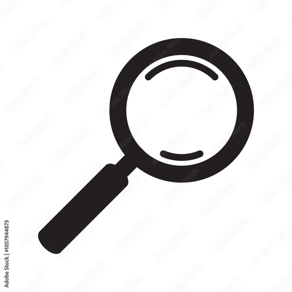 Magnifying glass icon, magnifier or loupe icon. Search icon. Magnifying glass icon, magnifier or loupe icon. Search icon.