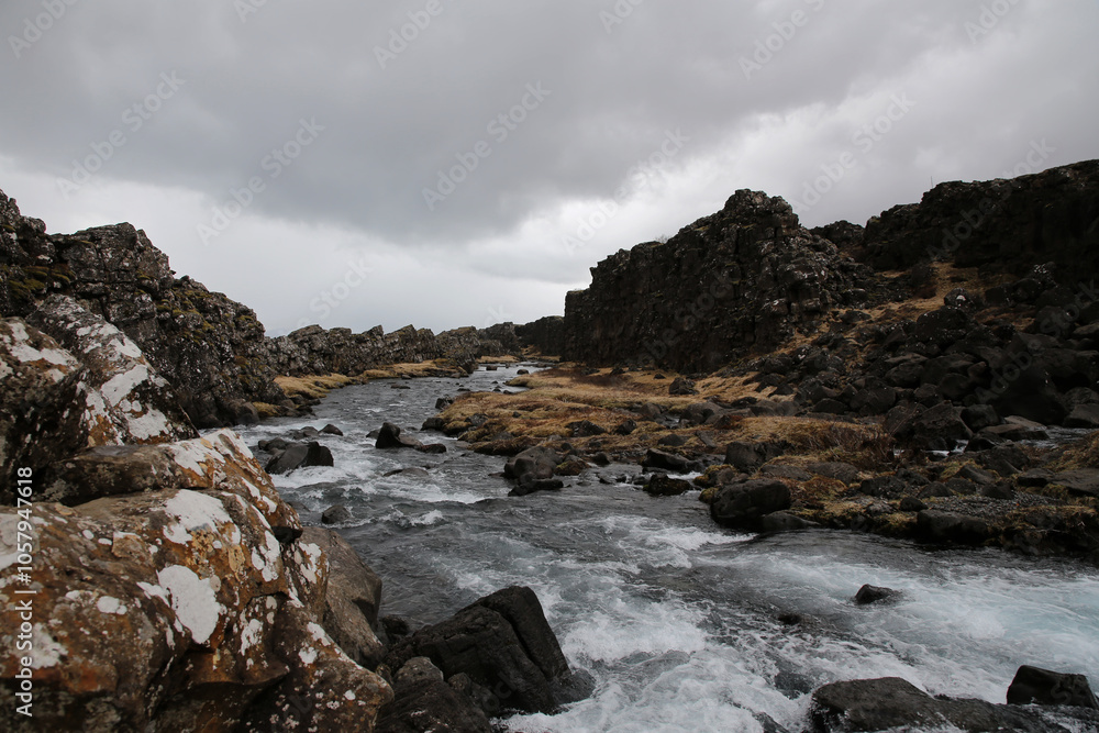 Landschaftsbild auf Island, Thingvellir Nationalpark Landschaftsbild auf Island, Thingvellir Nationalpark