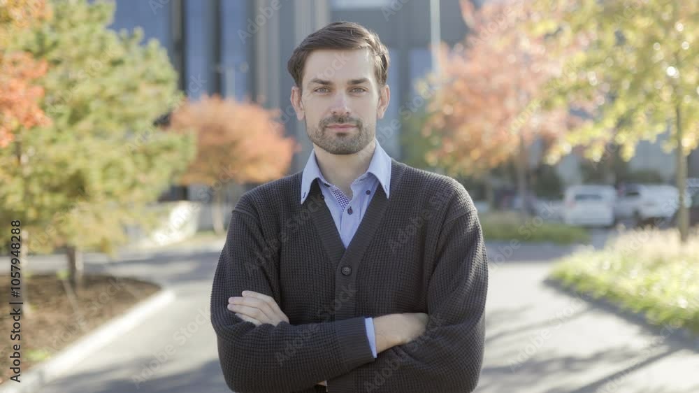Outdoor Portrait of a Professional Man with an Autumn Background Outdoor Portrait of a Professional Man with an Autumn Background