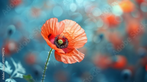 Poppy flowers are vibrant and colorful blooms that are commonly known for their delicate petals and striking appearance.