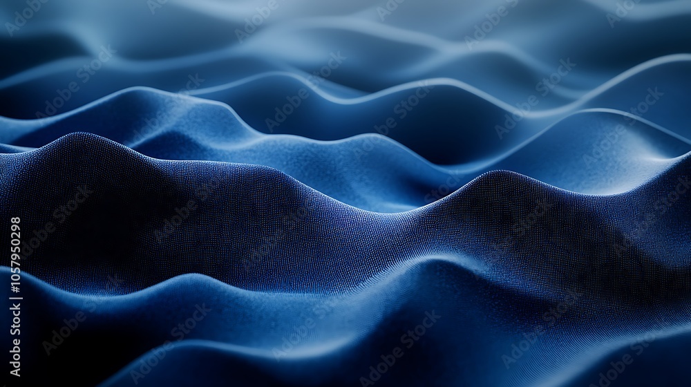 Flowing waves on minimalist blue abstract for contemporary artistic design background Flowing waves on minimalist blue abstract for contemporary artistic design background