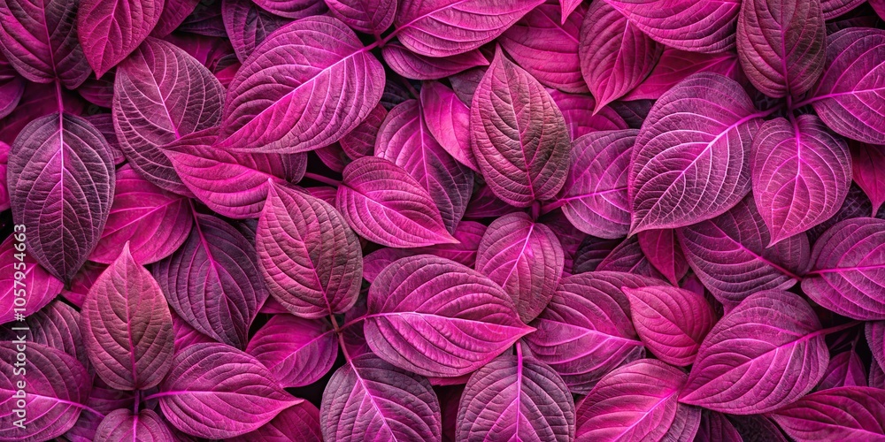Fototapeta premium Magenta leaf pattern with soft focus effect