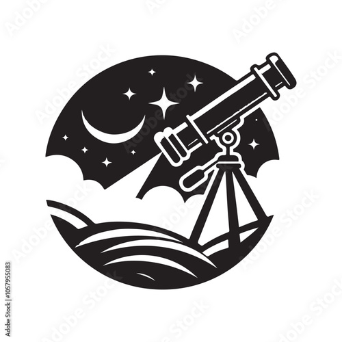 Telescope Silhouette Vector Illustrations - Perfect for Astronomy Designs