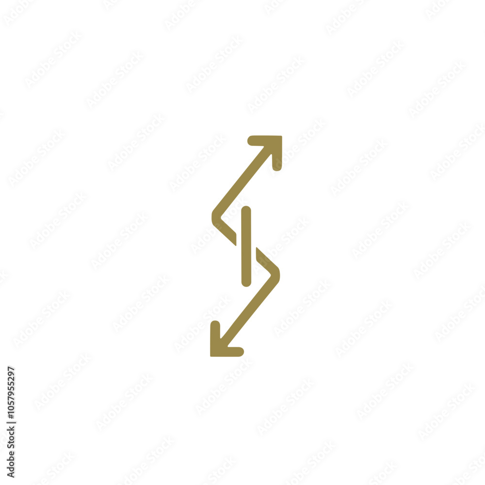 Geometric arrows in abstract design, icon Geometric arrows in abstract design, icon