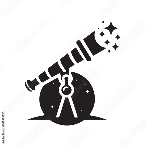 Telescope Silhouette Vector Illustrations - Perfect for Astronomy Designs