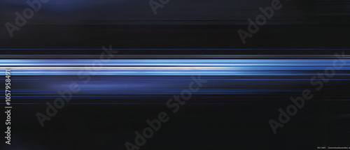 a sleek, abstract design of horizontal lines in various shades of blue set against a deep black background. The lines appear to emit a soft glow, suggesting movement and energy.