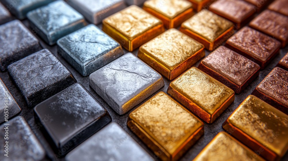 silver, bronze, and gold bars signifies wealth, stability, and prosperity. These precious metals symbolize value, success, and financial growth in a balanced layout silver, bronze, and gold bars signifies wealth, stability, and prosperity. These precious metals symbolize value, success, and financial growth in a balanced layout