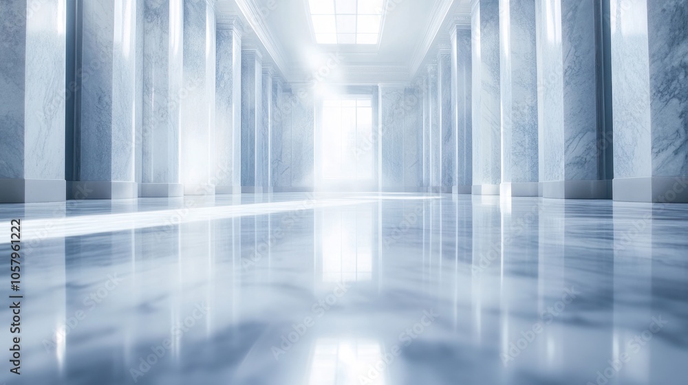 Marble Hallway with Light Marble Hallway with Light