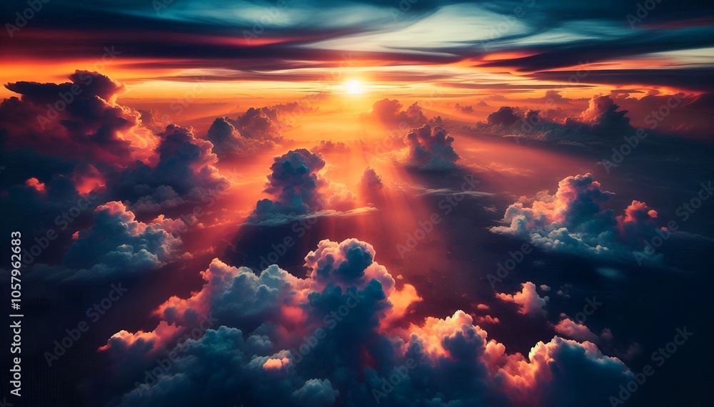 Fototapeta premium Stunning sunset clouds