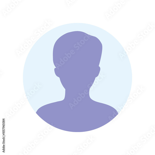 Flat illustration in purple-blue gradations. Avatar, user profile, person icon, profile picture. Suitable for social media profiles, icons, screensavers and as a template..