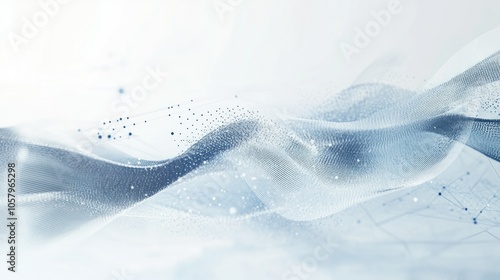 A digital abstract wave in blue and white, representing data flow, health tracking, and global awareness. Light particles on a dynamic background. The concept of World Diabetes Day. AI.